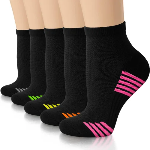 5 pares de calcetines de compresión de cobre para mujeres y hombres, calcetines de tobillo para fascitis plantar con soporte de arco para atletismo