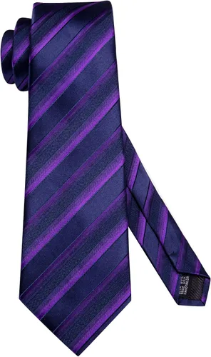 Miniatura 282 de Hi-Tie Corbatas de seda para hombre, diseño de cachemira a rayas, con bolsillo, gemelos cuadrados, conjunto formal de negocios