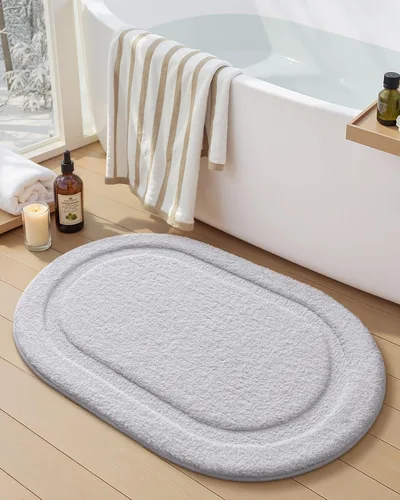 Miniatura 12 de Color&Geometry Alfombra de baño pequeña color beige de 15 x 23 pulgadas, antideslizante, absorbente, suave, lavable, tapete de baño grueso, tapete