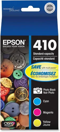 Miniatura 5 de Epson 410 Claria - Paquete combinado de cartuchos de color negro y estándar de alta capacidad (T410XL-BCS) 410 Claria de tinta premium, capacidad