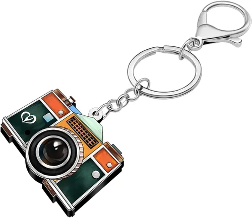 Miniatura 3 de Llavero de acrílico vintage de los años 80 y 90 para cámara, llavero para amantes de la fotografía, regalos para mujeres y niñas, llaves
