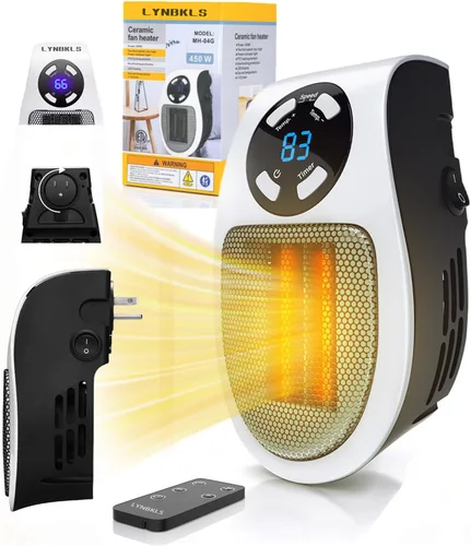 Calentador de Espacio de Pared con Enchufe Inteligente Mejorado, 450W Calentador Eléctrico Portátil Pequeño y Seguro Programable, Termostato