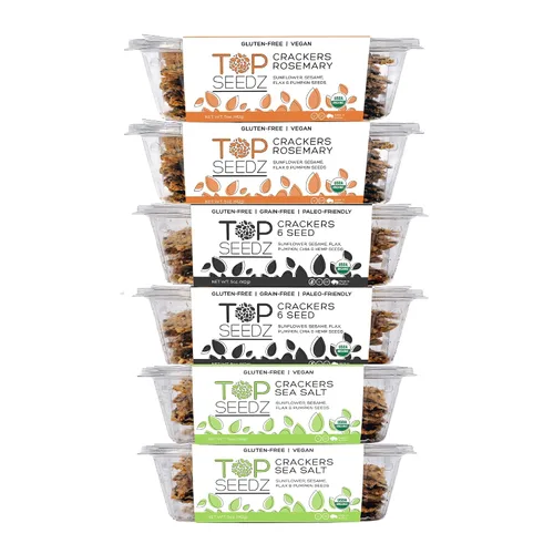 Miniatura 11 de Top Seedz Galletas de 6 semillas orgánicas certificadas sin gluten, paquete de 6 unidades, 5 onzas, galletas veganas saludables con proteína a base