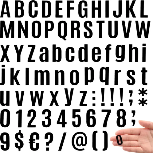 Miniatura 6 de Qilery 32 hojas de 0.5 pulgada de calcomanías de letras y números autoadhesivas, letras de vinilo alfabéticas de gran fuente, etiquetas de números