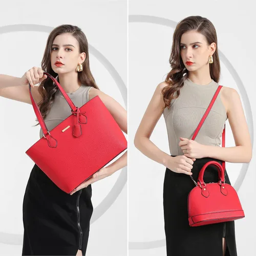 Miniatura 2 de 4 piezas de bolsos de mano de moda para mujer, monederos, bolsos de hombro, bolsas de mano informales, bolsas cruzadas, juego de bolso de regalo