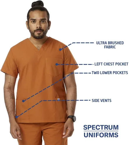 Miniatura 3 de Camisetas médicas unisex con cuello en V para yoga, ideal para profesionales médicos, trabajo de hospital y laboratorio