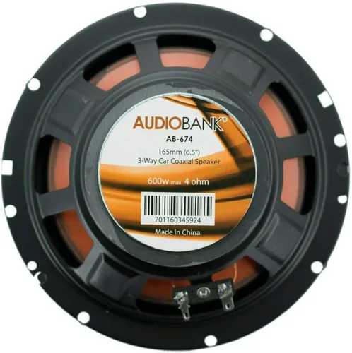 Miniatura 7 de Audiobank 2 altavoces coaxiales estéreo AB674 de 6.5 pulgadas, 600 vatios, manejo de potencia máxima, 3 vías, serie G, audio para automóvil