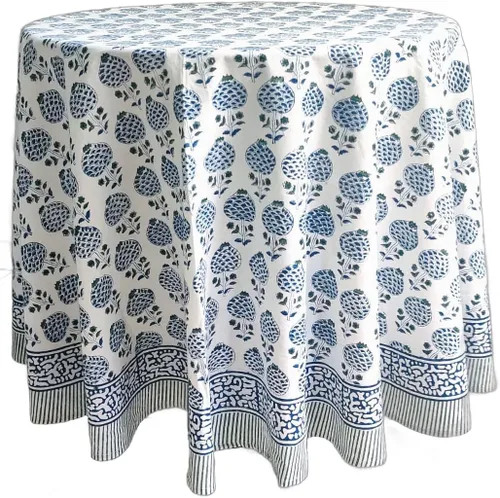 Miniatura 36 de ATOSII Mantel 100% algodón, Amara, floral, hecho a mano, rectangular, de lino, para cocina, comedor, fiestas, bodas, exteriores, picnics, Pascua