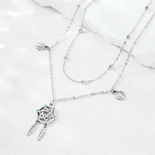 Miniatura 131 de CHIC & ARTSY Tobilleras delicadas de plata de ley S925 para verano, pulsera de tobillo ajustable multicapa para playa, joyería de pie para mujer