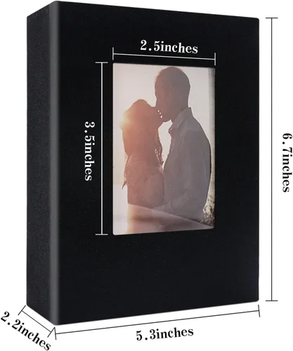 Miniatura 6 de Vienrose - Álbum de fotos de 4 x 6 pulgadas, 100 páginas, cubierta de lino con ventana frontal, para bebés, bodas, familias, niños y aniversarios
