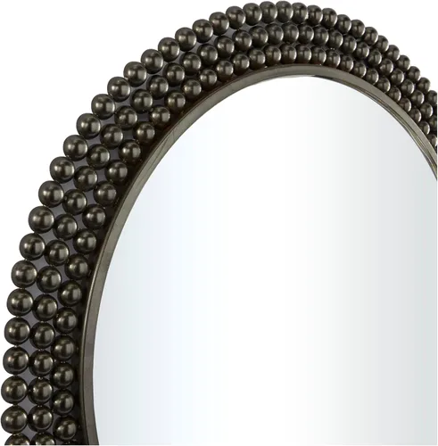 Miniatura 2 de CosmoLiving by Cosmopolitan Espejo de pared de metal para habitación, espejo de entrada con detalles de cuentas, espejo montado en la pared 32 x 1 x