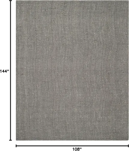 Miniatura 2 de SAFAVIEH Alfombra 9x12 - Colección de fibra natural - Grande - Gris claro, yute hecho a mano, estilo granja, textura gruesa de pelo grueso (NF447G)