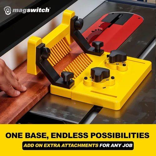 Miniatura 3 de Magswitch Kit de inicio de herramientas de carpintería y accesorios, con tabla de plumas, bloque de empuje de montaje y soporte de abrazadera