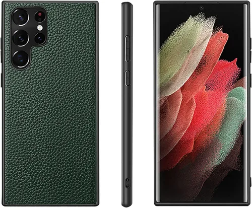 Miniatura 6 de XWCG Funda para Samsung Galaxy S22/S22 Ultra Genuina Funda de Cuero a prueba de Golpes Anti-Anti-Anti-Anti-Anti-Huella TPU Funda de Teléfono Funda
