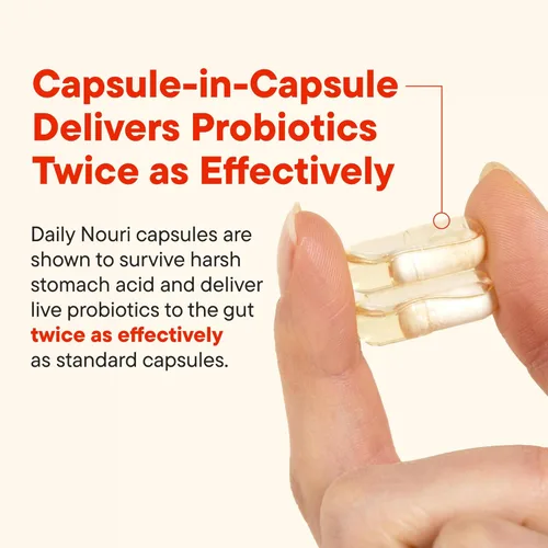 Miniatura 3 de Daily Nouri Probióticos de apoyo digestivo para mujeres y hombres Hinchazón y alivio de gases 3 cepas clínicamente estudiadas + Omega