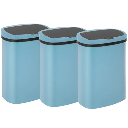 Miniatura 17 de BestOffice Basurero de plástico negro de alta capacidad sin contacto con tapa, 49L/13G, rectangular, cierre silencioso, cocina, dormitorio, baño