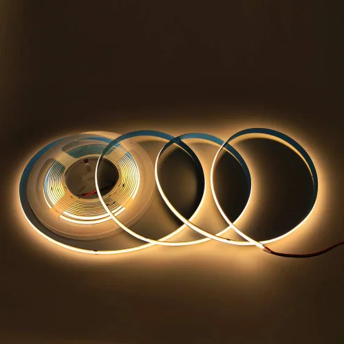 Miniatura 4 de Tira LED COB de 12 V CC de alta densidad flexible Ra90+ luces blancas cálidas 16.4 ft (luz cálida 3000 K, 320 LEDsm)