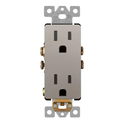 Miniatura 59 de LIDER LR15-TR-GD5P - Receptáculo decorativo mate c/tapa frontal intercambiable, tomacorriente a prueba de manipulaciones/niños, autoconexión a Dorado