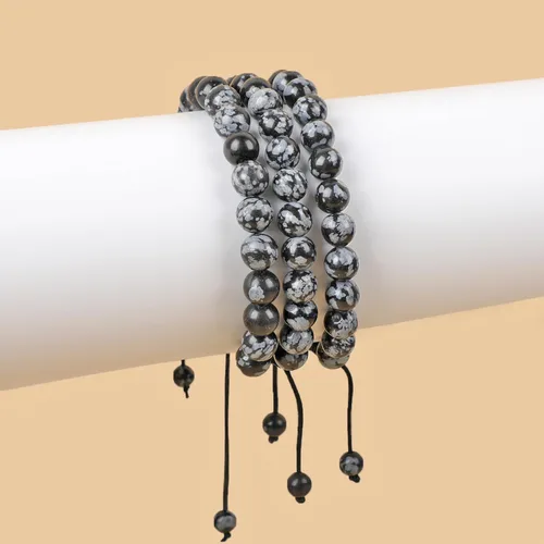 Miniatura 2 de AD Beads Pulseras de piedras preciosas unisex de 0.315 pulgadas (0.315 in), macramé curativo ajustable de 7 a 9 pulgadas Usa esta pulsera