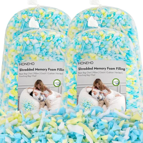 Miniatura 10 de Relleno de espuma viscoelástica de gel triturado de 2.48 libras, cómodo y suave, para almohada refrescante, puf, cama de perro, cojín de sofá