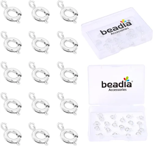 Miniatura 7 de BEADIA Cierres de langosta chapados en oro de 18 quilates que no se deslustran de 0.394 in, 20 piezas para hallazgos de fabricación de joyas Cierres