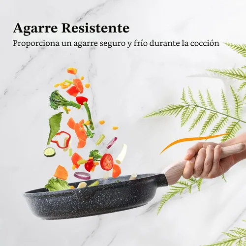 Miniatura 7 de Kordisen Sartén antiadherente, sartén grande de 12.5 pulgadas, sartén de granito, saludable y no tóxica, compatible con inducción, libre de PFOA
