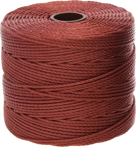 Miniatura 15 de The Beadsmith S-Lon - Cordón de nailon trenzado de 0.020 in para cuerda, color rojo oscuro, TEX210, carrete de 77 yardas