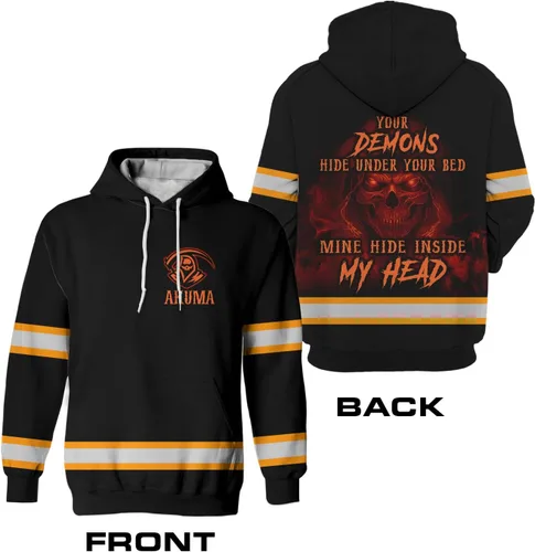 Miniatura 5 de Maddly Polo de alta visibilidad con diseño de calavera y bandera de Estados Unidos, ropa de trabajo patriótica con nombre personalizado