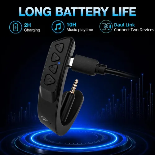 Miniatura 3 de Adaptador Bluetooth inalámbrico aptX mejorado para auriculares Bose QuietComfort 25 QC 25 con micrófono/control de volumen, negro