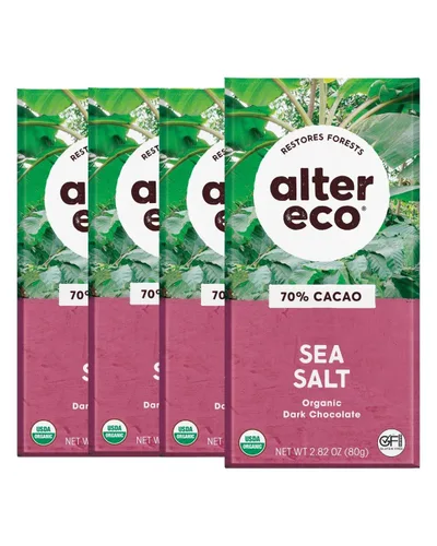 Miniatura 8 de Alter Eco Barras de chocolate negro Cacao oscuro puro, comercio justo, orgánico, sin OMG, sin gluten (paquete de 4 quinoa crujiente)