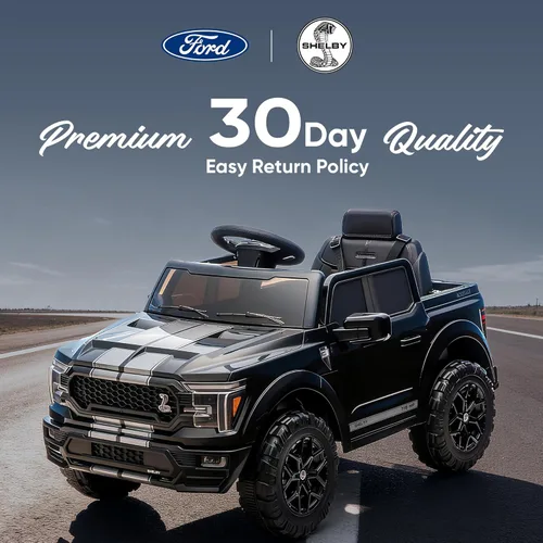 Miniatura 8 de Hikiddo Ford Shelby F-150 con Licencia 24V Juguete de Montar para Niños, Coche Eléctrico para Niños con Control Remoto, Motores de 400W - Negro