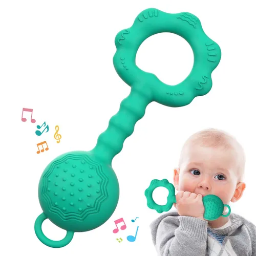 Miniatura 8 de Mordedores para bebés de 6 a 12 meses, sonajeros para bebés de 0 a 6 meses, sonajero 2 en 1 y juguete mordedor para calmar las encías doloridas
