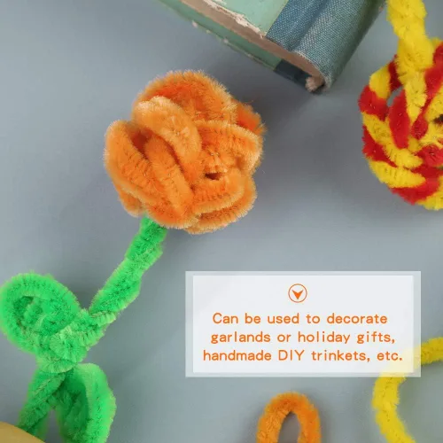 Miniatura 5 de 100 piezas de limpiadores de tuberías con tallo de chenilla, juego de limpiadores de tubería naranja para manualidades y decoraciones DIY, tallos