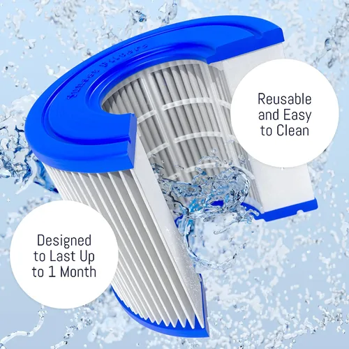 Miniatura 4 de Cartucho de filtro de piscina tipo A/C para bomba de filtro Intex, piscinas enterradas y sobre el suelo, filtro de piscina de olas de verano tipo A