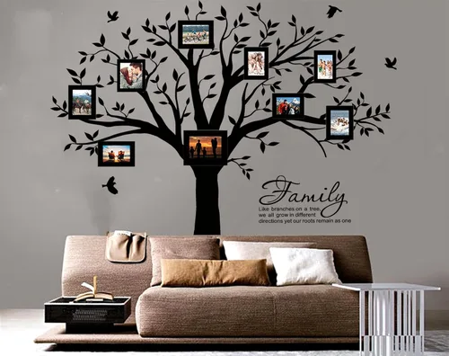 Miniatura 2 de Grant - Calcomanía de pared de árbol genealógico con familia como ramas en un árbol, calcomanía adhesiva con cita para decoración de sala de estar