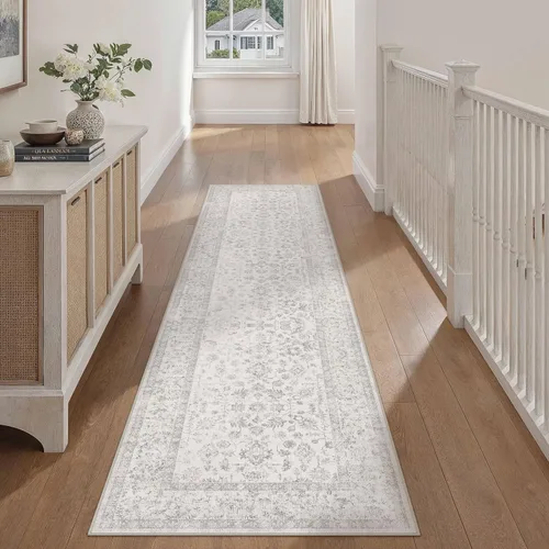 Miniatura 19 de PureCozy Alfombra de área beige de 2 x 3 pulgadas, lavable, vintage, pequeña, para entrada, cocina, suave, retro, floral, de pelo bajo, tapete
