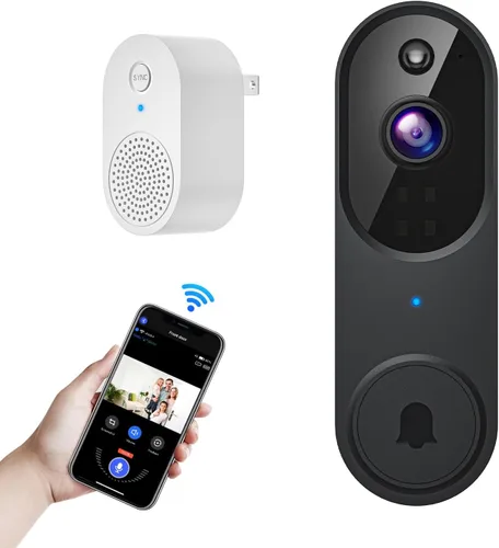 Orbitell Cámara de timbre de video inalámbrica Wi-Fi con audio bidireccional, detección de movimiento AI, visión nocturna y almacenamiento en la