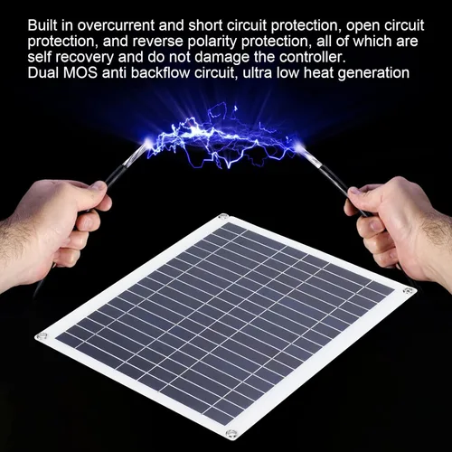 Miniatura 4 de Kit de panel solar, panel solar plegable y ligero con controlador de 100 A, cargador solar plegable fotovoltaico de 100 W de 100 W para teléfono