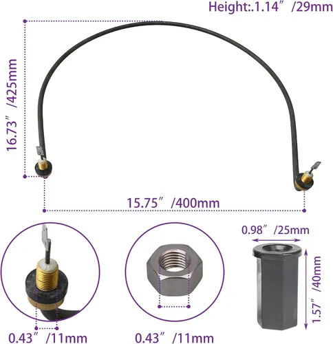 Miniatura 6 de W10518394 Elemento calefactor para lavavajillas mejorado – Reemplazo para repuesto Whirlpool para Kenmore – Reemplaza 2977737 8194250 8563007