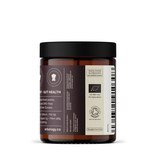 Miniatura 8 de Erbology Polvo orgánico de bayas de aronia de 3.2 onzas, 30 porciones, apoya la salud de la piel, rico en antocianinas, de origen sostenible