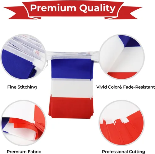 Miniatura 3 de Bandera de Francia Pequeña Mini Bandera Francesa Banner Decoraciones para Desfiles, Fiestas, Aulas, Jardines y Festivales (Francia)
