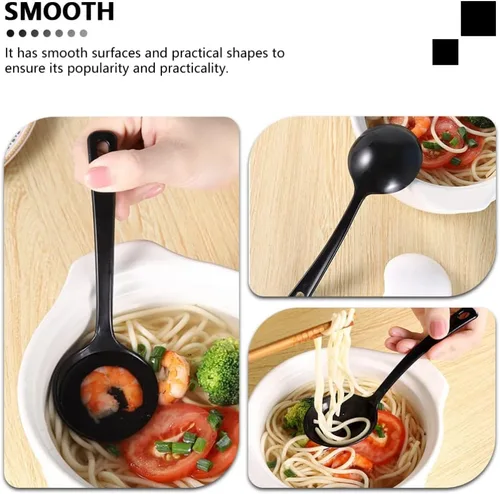 Miniatura 9 de UPKOCH Cucharas de sopa desechables grandes de plástico, cucharón de papilla, cucharón de papilla, cucharas para servir cucharas para fideos ramen