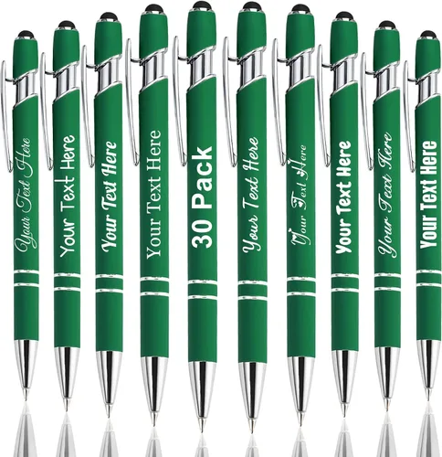 Miniatura 52 de Hasta 300 bolígrafos personalizados a granel con nombre personalizado con grabado gratis, puntas de lápiz capacitivo grabado, bolígrafo