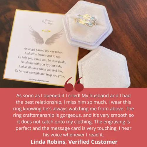 Miniatura 4 de Project Hope Rings The Feather From An Angel Ring Handcrafted 925 Sterling Silver Angel Ring Tarnish-Free & Hypoallergenic Adjustable Wrap