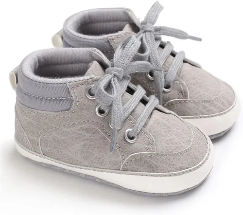 Miniatura 4 de BENHERO Baby Girls Boys PU Leather Shoes Toddler Infant First Walker Soft Sole High-Top Ankle Sneakers Newborn Crib Shoes