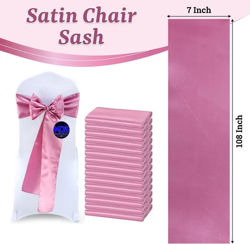 Miniatura 269 de mds - Lote de 10 lazos de satén para sillas de boda y eventos, para decoración de fiestas, 30 colores, Satin, 10 Verde oliva