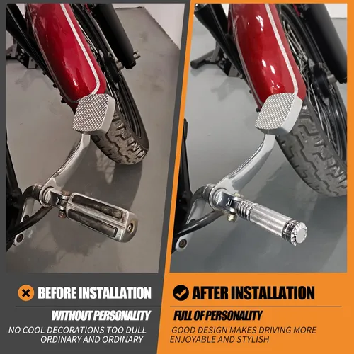 Miniatura 4 de Estriberas de Motocicleta Montaje Macho Reposapiés Compatibles con Harley Sportster XL883 XL1200 Touring Road King Softail Dyna (Cromo)