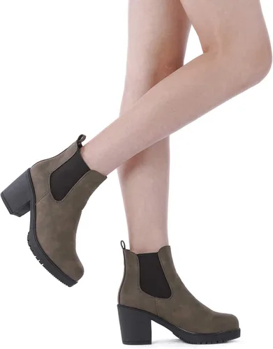 Miniatura 7 de DREAM PAIRS. FRE - Botines de tacón alto estilo Chelsea para mujer