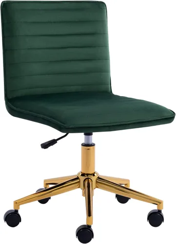 Miniatura 9 de Silla de escritorio de oficina en terciopelo sin brazos Furnimart Silla de escritorio ajustable para tareas Silla de escritorio de oficina pequeña
