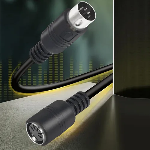 Miniatura 2 de Cable de extensión MIDI DIN de 5 pines macho a hembra Cable adaptador de audio para sintetizador de teclado MIDI, órgano, piano eléctrico, guitarra